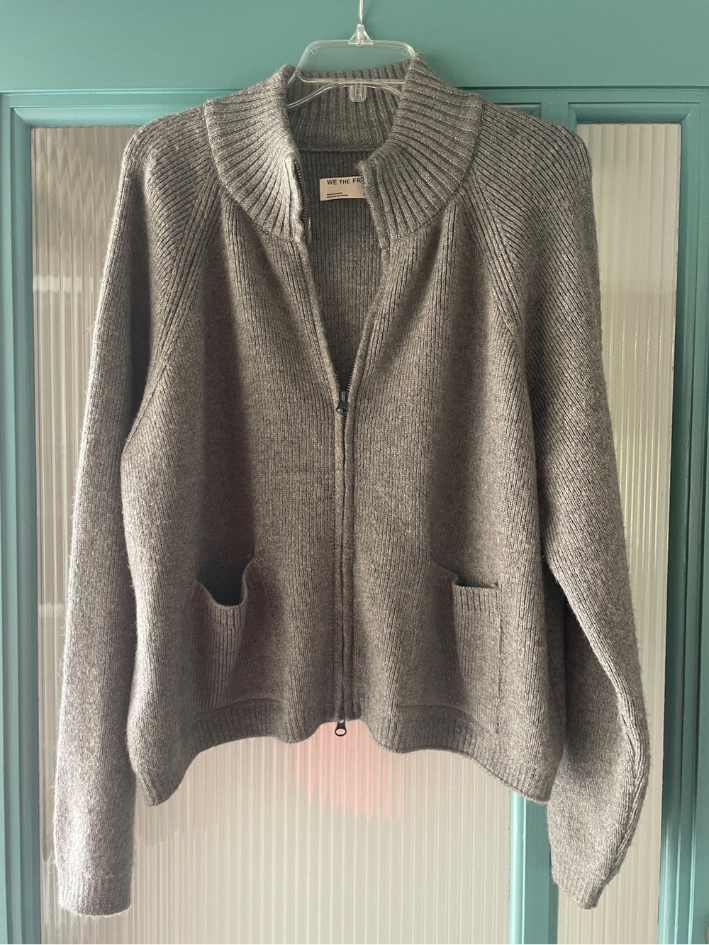 Cool grey Free People We The Free On It Full Zip Sweatshirt Medium